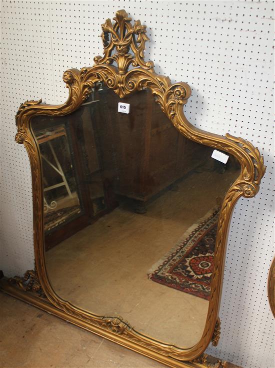 Giltframe overmantel mirror(-)